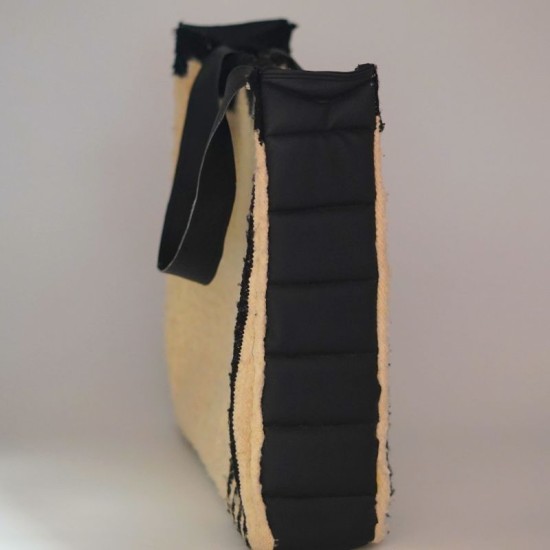 Sac semi-cuir semi-laine artisanal
